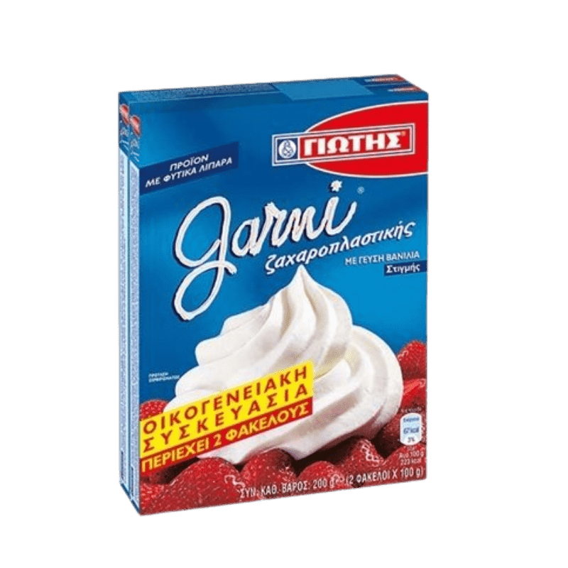 Garni Schlagsahne Vanille (2x100g) Jotis von Jotis bei Araxxon  - Hochwertiges griechisches Produkt.   Garni Schlagsahne Vanille (2x100g) Jotis από Jotis στο Araxxon  - Αυθεντικό ελληνικό προϊόν.